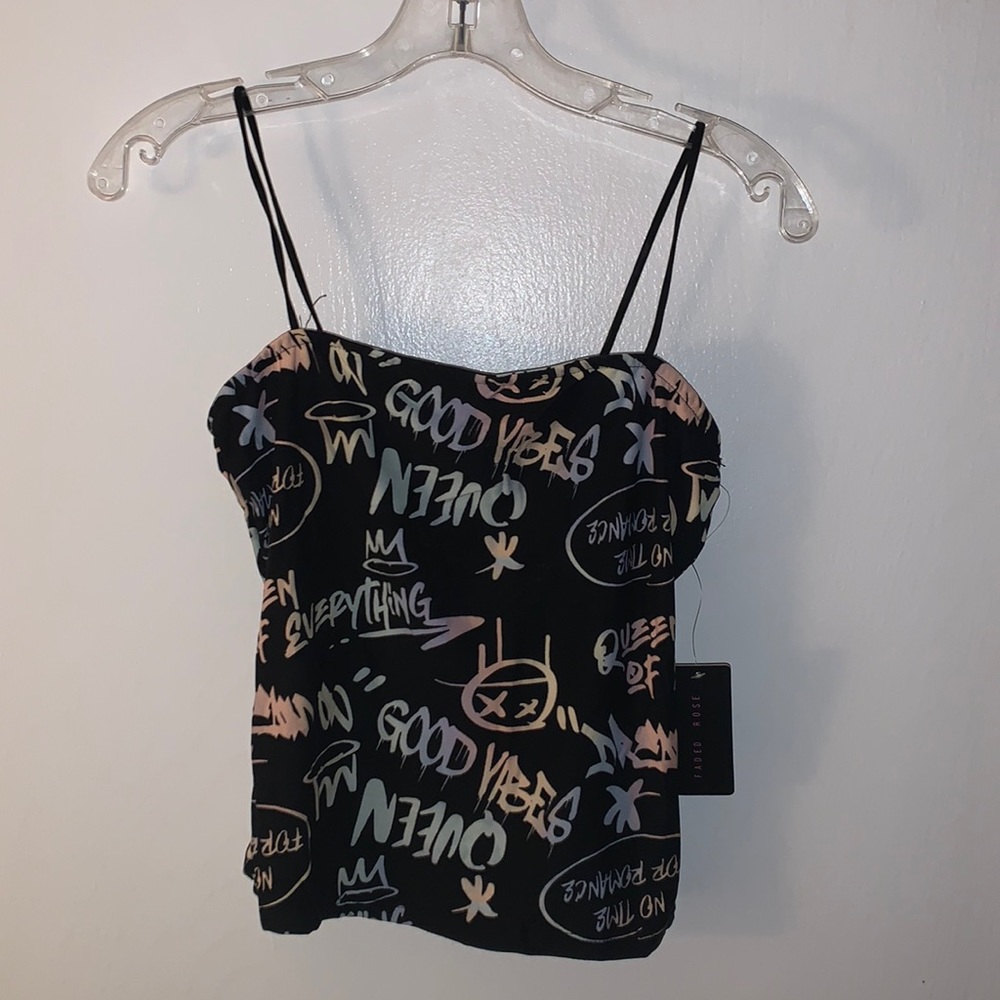 Black Tank Top w/ Graffiti | Size Large